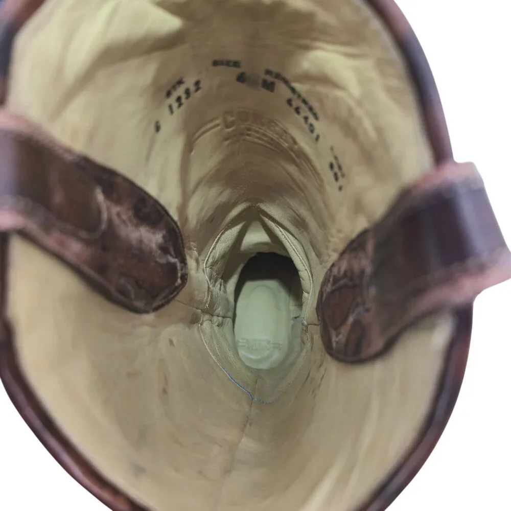 Corral Cowgirl Women's 6M Tall Brown Gray Studded Leather Cowboy Western Boots - Picture 11 of 14